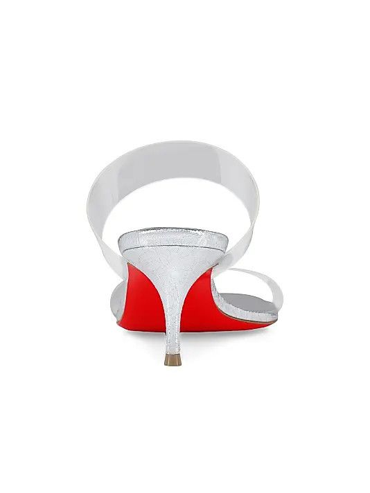 Christian Louboutin os11x0126 Just Nothing 55mm Leather Sandals Heels in Silver Size US 8 / IT 38 - 3 Thumbnail
