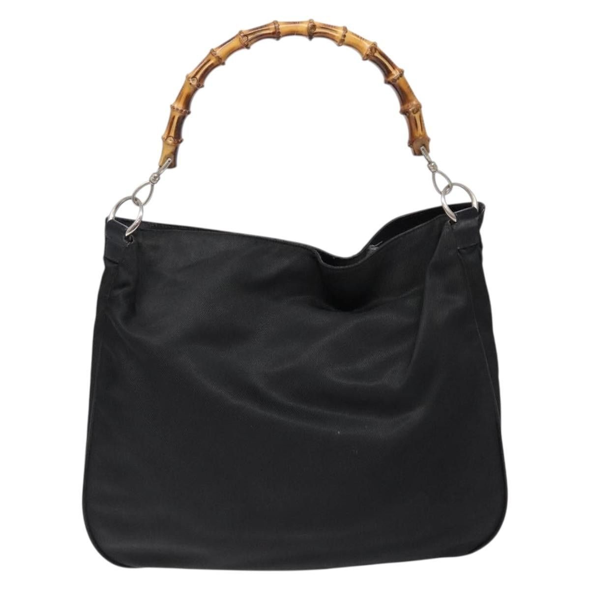 Gucci GUCCI Bamboo Shoulder Bag Nylon Black Silver 001 1553 001 Size ONE SIZE - 3 Thumbnail