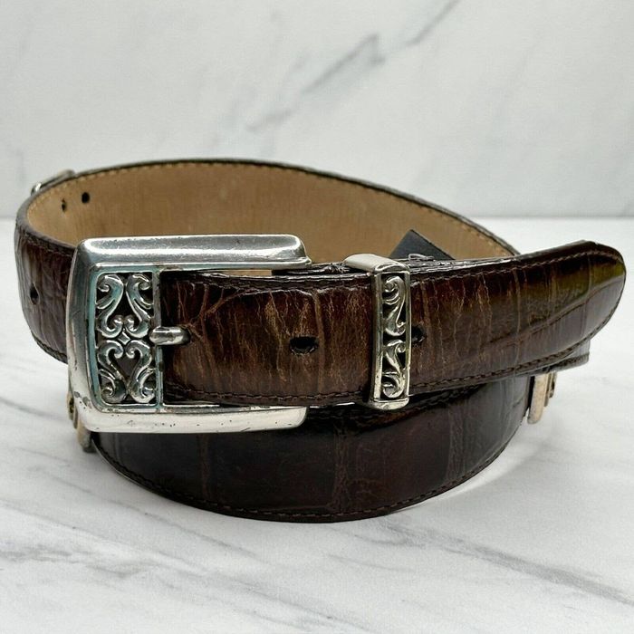 Brighton Vintage Embossed Leather Belt, Brighton Leather Belt, Vintage  Leather Belt - Vintage Designer Clothing