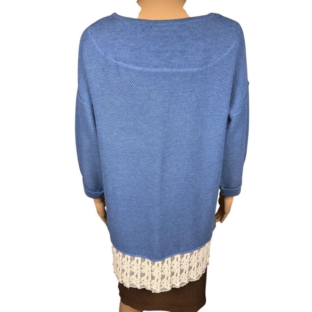 Other Context Lord and Taylor Blue With White Lace Trim 3/4 Sleev Size L / US 10 / IT 46 - 4 Thumbnail