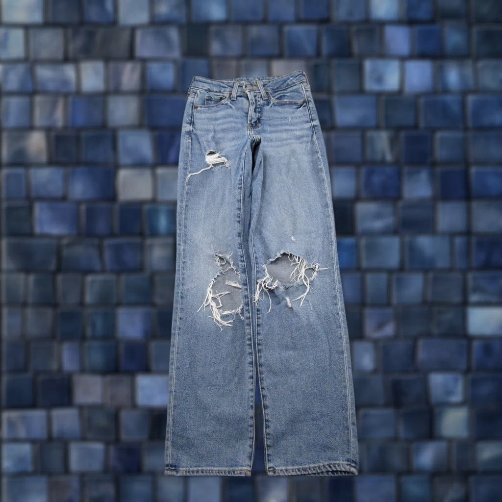 Old Navy Old Navy Jeans Denim 5-Pocket Stretch Regular Size 0 Blue Medium Wash Womens Straight Comfort Vintage 90s Style Size 25" / US 0 / IT 36 - 1 Thumbnail