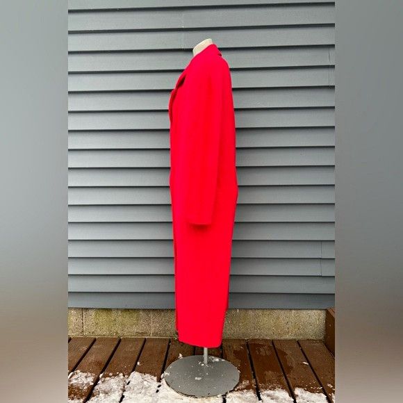 Other Vintage Retro 80s Merin Long Red Cashmere Maxi Dress Coat~L~ Size L / US 10 / IT 46 - 4 Thumbnail