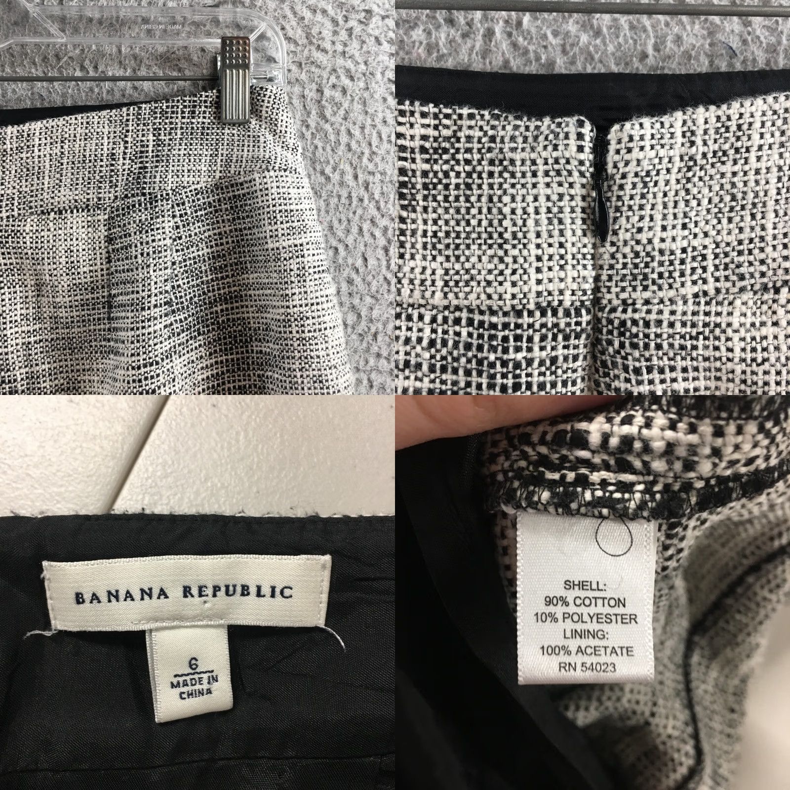 Banana Republic Banana Republic Skirt Womens 6 Gray Cotton Blend Tweed Straight & Pencil Casual Dress Pant? Size 28" / US 6 / IT 42 - 9 Thumbnail