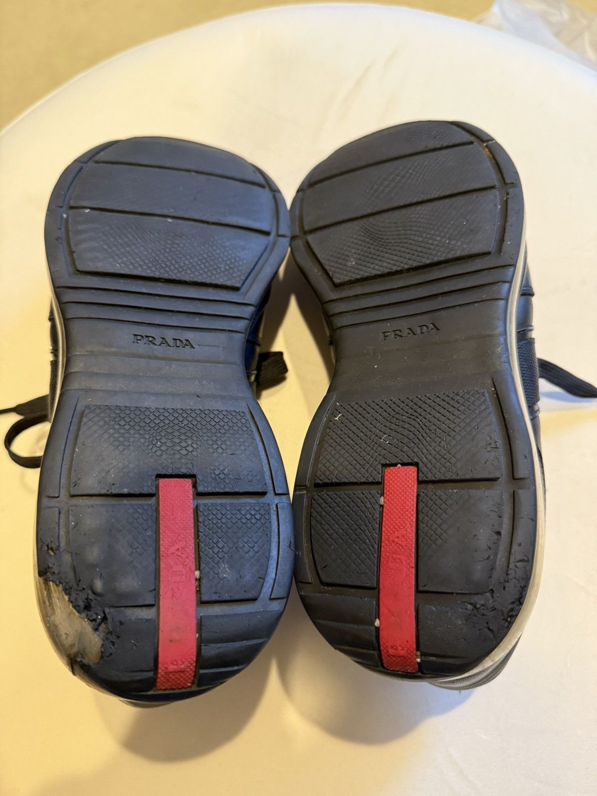 Prada 🔥 Prada Leather Low Top Sneakers Size US 7 / EU 40 - 10 Thumbnail