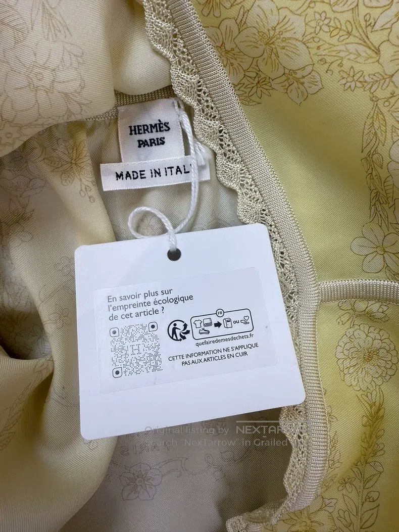 Hermes Hermes Silk Lace Camisole, Beige with Yellow Floral Print Size XS / US 0-2 / IT 36-38 - 3 Thumbnail