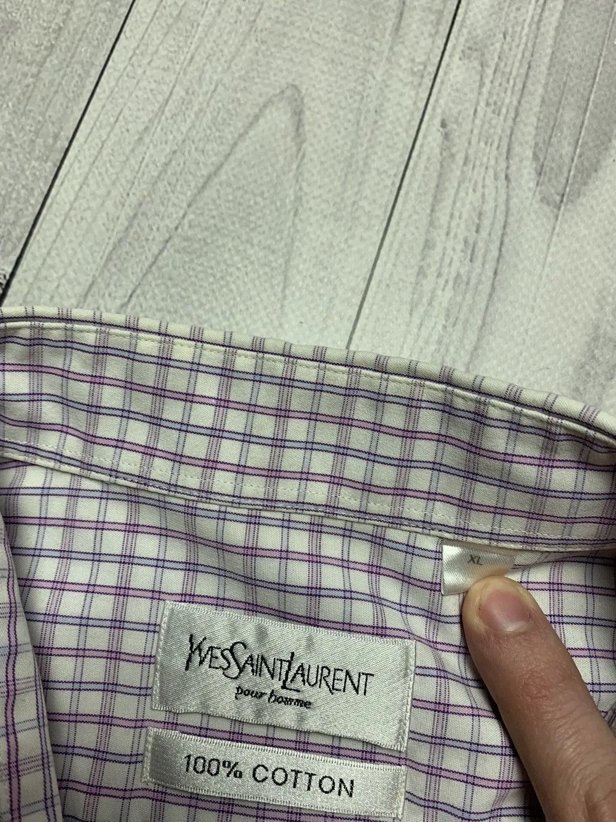 Yves Saint Laurent Vintage Shirt plaid Yves Saint Laurent Pink XL Size US XL / EU 56 / 4 - 5 Thumbnail