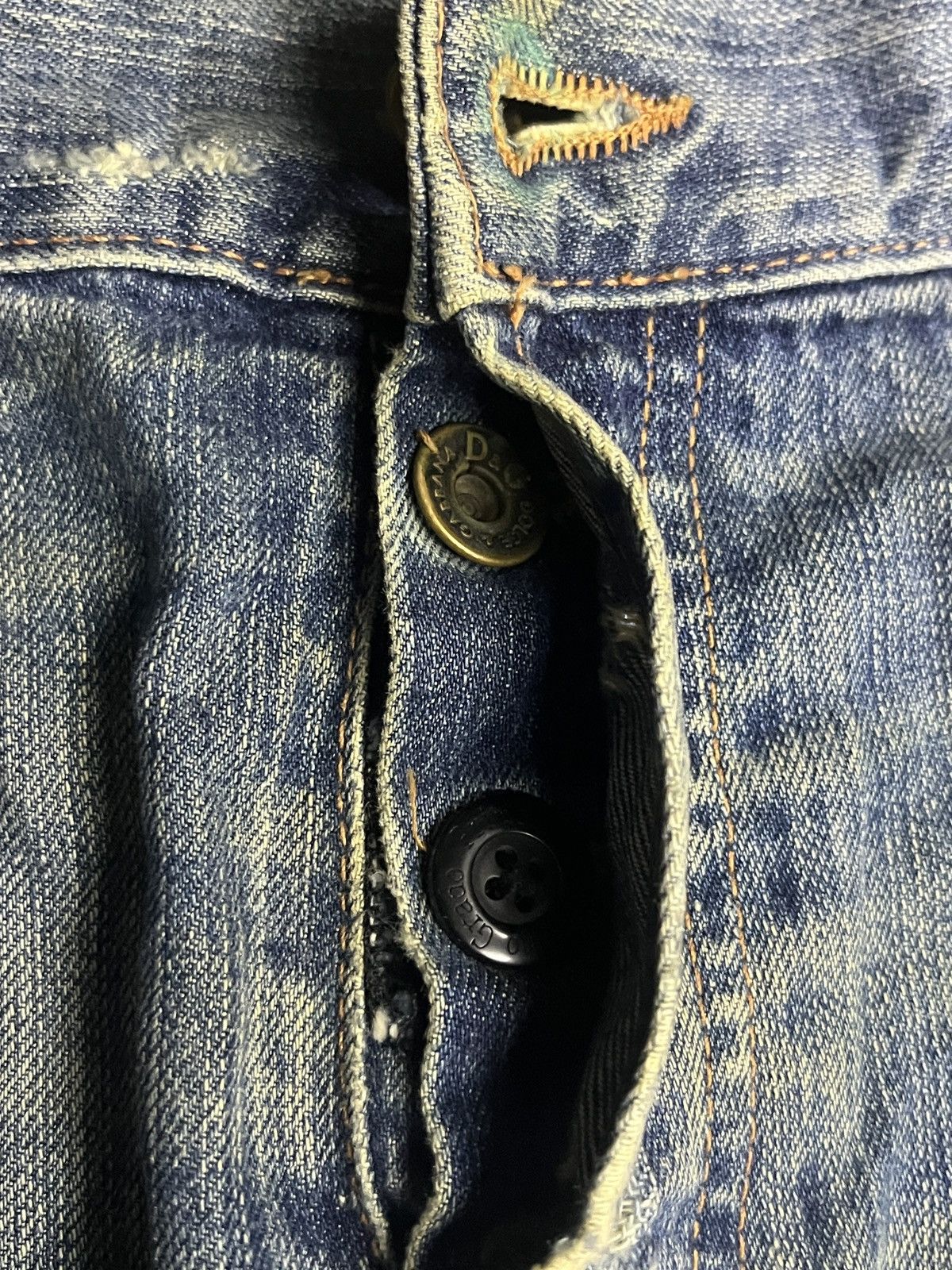 Dolce & Gabbana Vintage D&G Destroyed Mud Wash Patchwork Boro Jeans Size US 36 / EU 52 - 19 Thumbnail