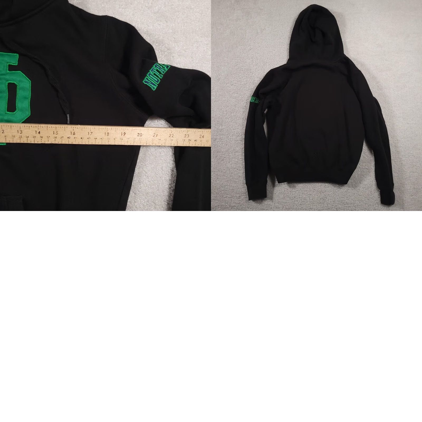 Vintage Notre Dame Hoodie Womens Small Black Colosseum Embroidered Pullover Sweatshirt NCAA Size S / US 4 / IT 40 - 9 Thumbnail