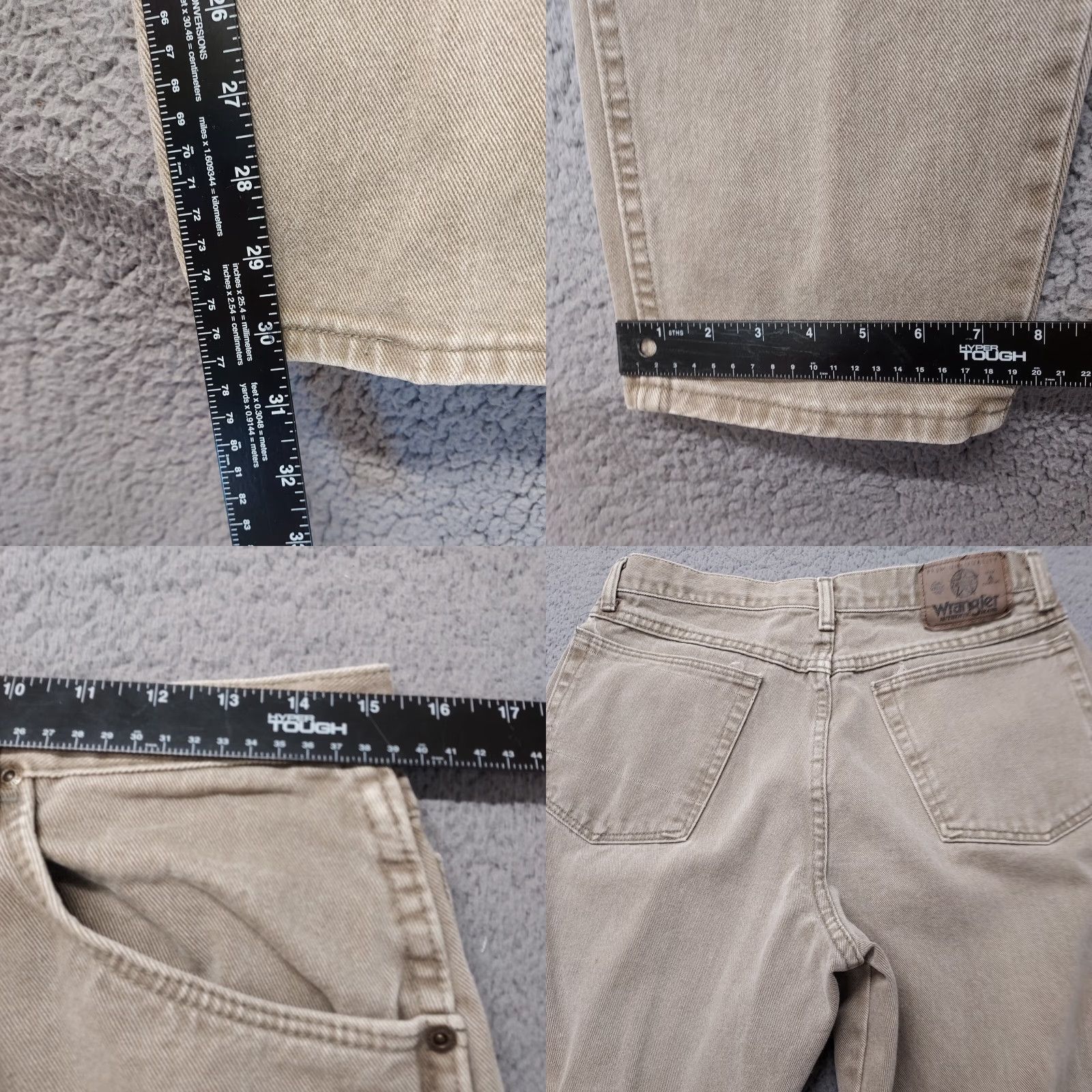 Wrangler VINTAGE Wrangler USA Made Jeans Mens 33 x 32 Beige Cowboy Straight 30x30.5" Denim 5-Pocket WW Size US 33 - 8 Thumbnail