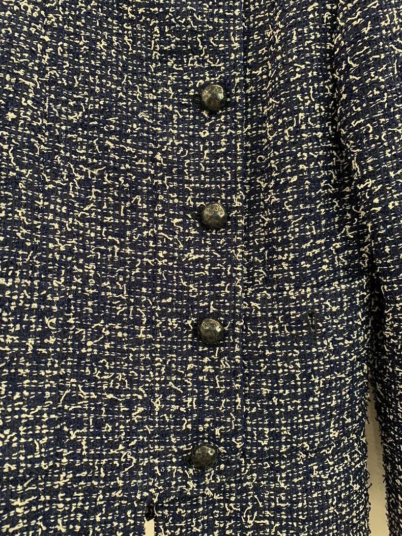 Chanel Chanel Blue Tweed Shimmer Button Women's Jacket Size XS / US 0-2 / IT 36-38 - 4 Thumbnail