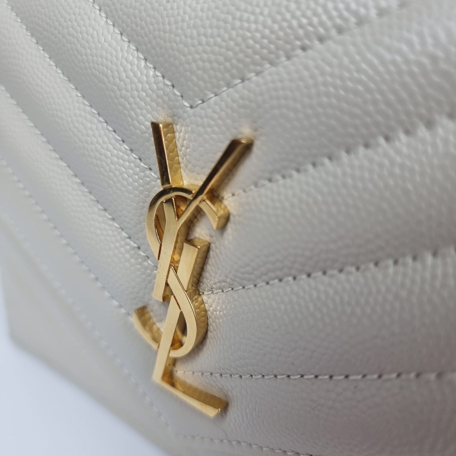 Saint Laurent Paris SAINT LAURENT Cassandre Envelope Crema Soft Grained Leather Size ONE SIZE - 7 Thumbnail