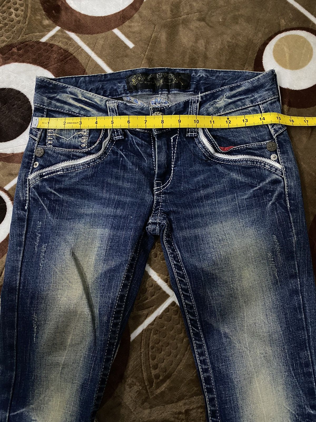 Hysteric Glamour Y2k Red Peppers skull studded ifsixwasnine bootcut jeans Size US 29 - 17 Thumbnail