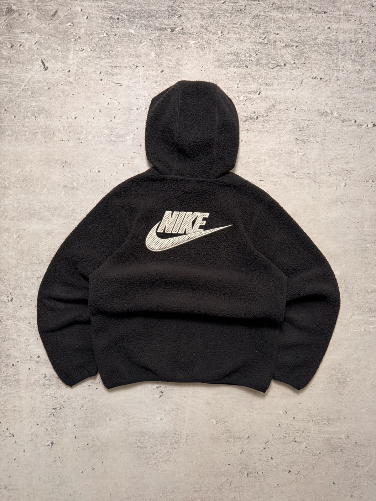 Nike × Vintage NIKE TEDDY FLEECE VINTAGE CENTER LOGO OVERSIZE BOXY HOODIE Size US M / EU 48-50 / 2 - 2 Thumbnail