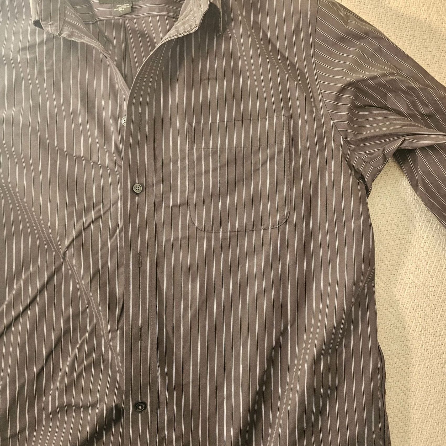 Eddie Bauer VINTAGE Eddie Bauer Shirt Mens L Tall Black Stripe Cotton Button-Down Long Sleeve Oxford Size US L / EU 52-54 / 3 - 3 Thumbnail