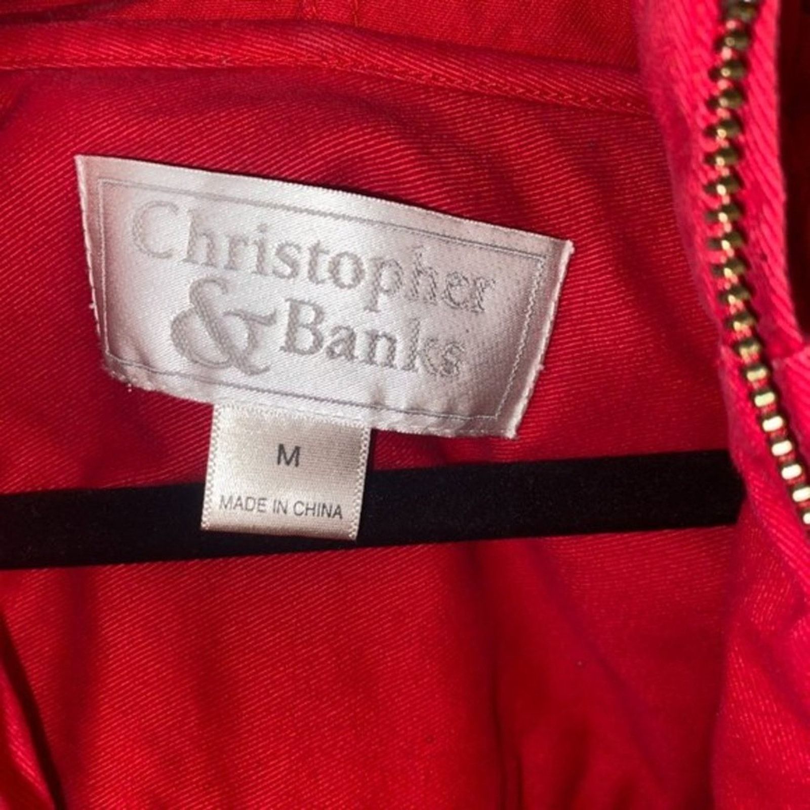 Other Christopher & Banks Red Canvas Full Zip Jacket Coat Medium Size M / US 6-8 / IT 42-44 - 5 Thumbnail