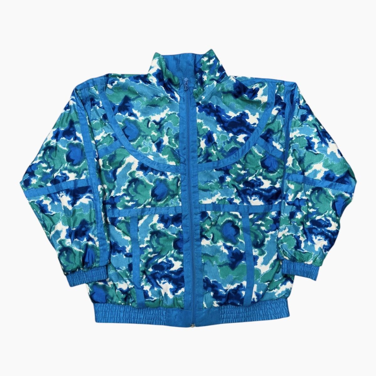 Vintage Vintage 90s Lavon Blue & Green Tracksuit Jacket Women Size S Size S / US 4 / IT 40 - 1 Thumbnail