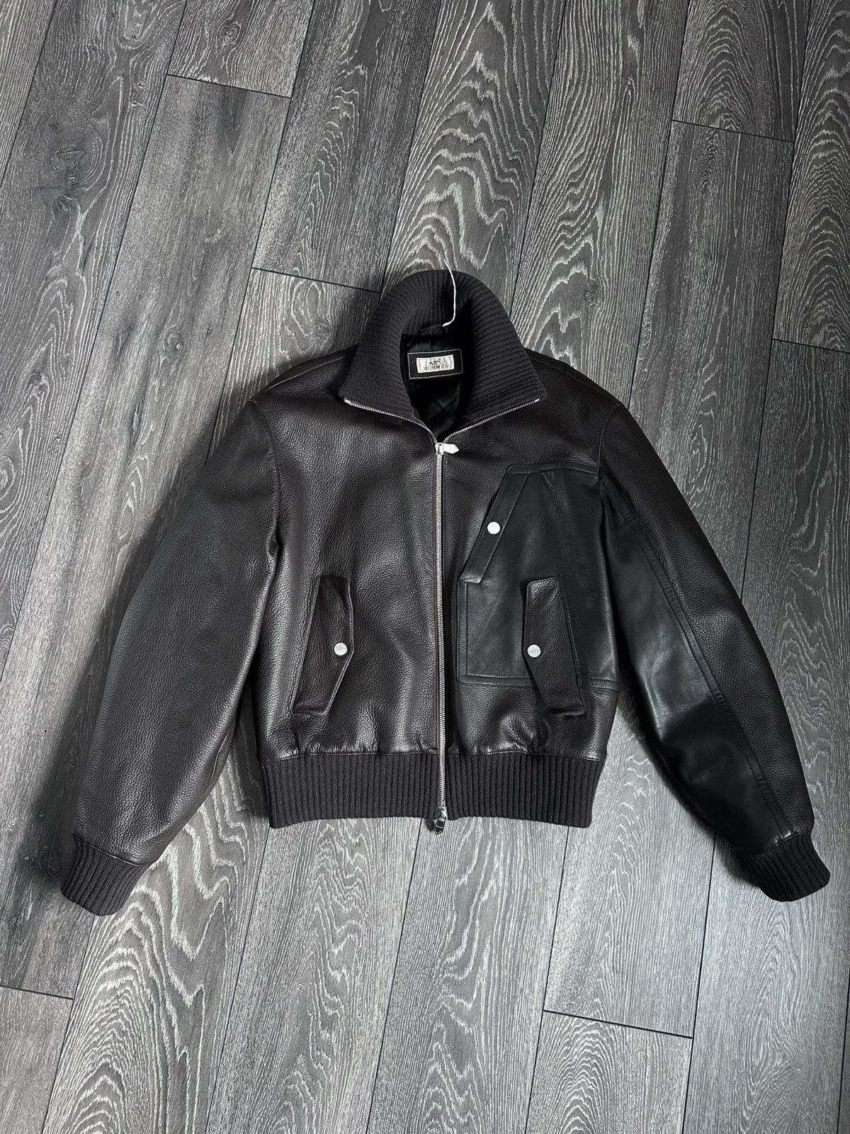 Hermes hermes maxi leather patch ribbed bomber jacket Size US L / EU 52-54 / 3 - 2 Thumbnail