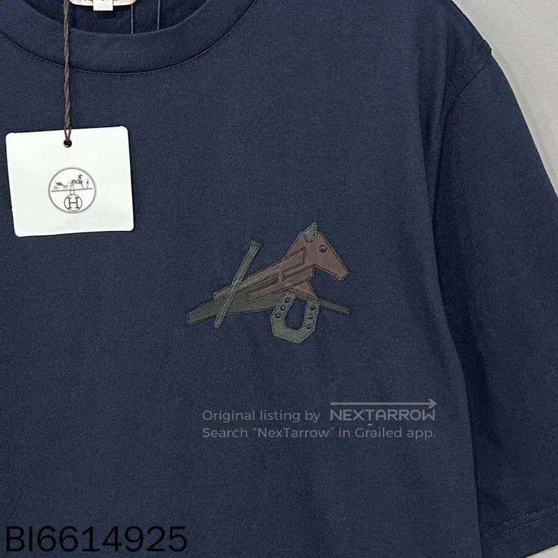 Hermes Hermes Mini Leather Logo Embroidered Solid Color Short Sle Size S / US 4 / IT 40 - 4 Thumbnail