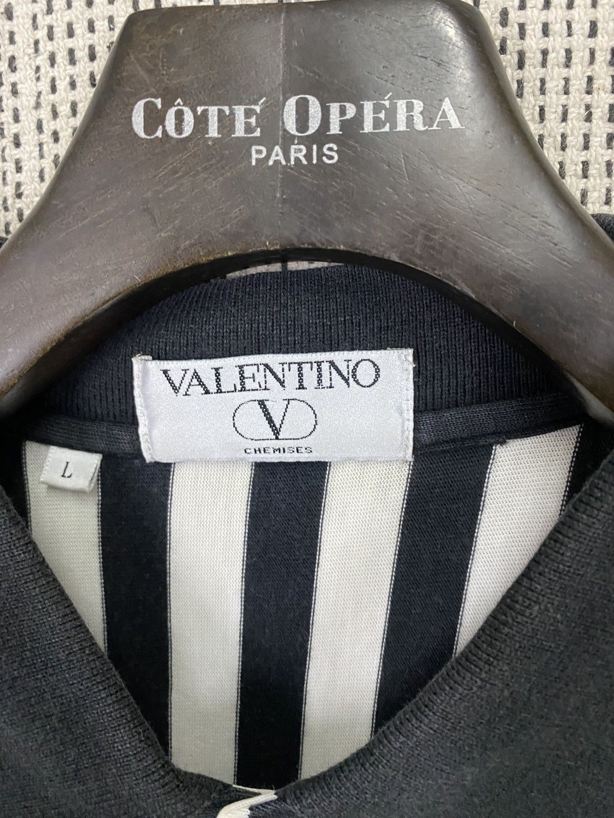 Valentino × Vintage Vintage 90s valentino striped polo shirt center logo Size US L / EU 52-54 / 3 - 5 Thumbnail