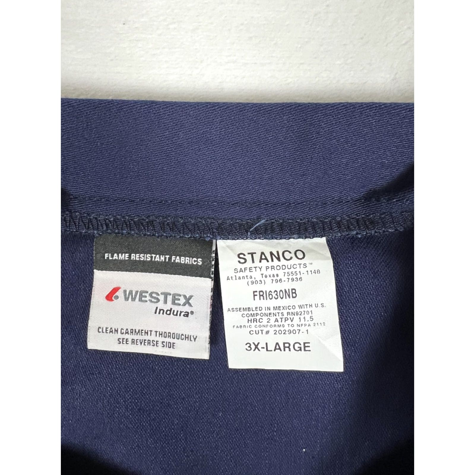 Vintage Stanco Westex Indura Flame Resistant Shirt Mens 3XL Navy FR Work Snap Front Size US XXL / EU 58 / 5 - 4 Thumbnail