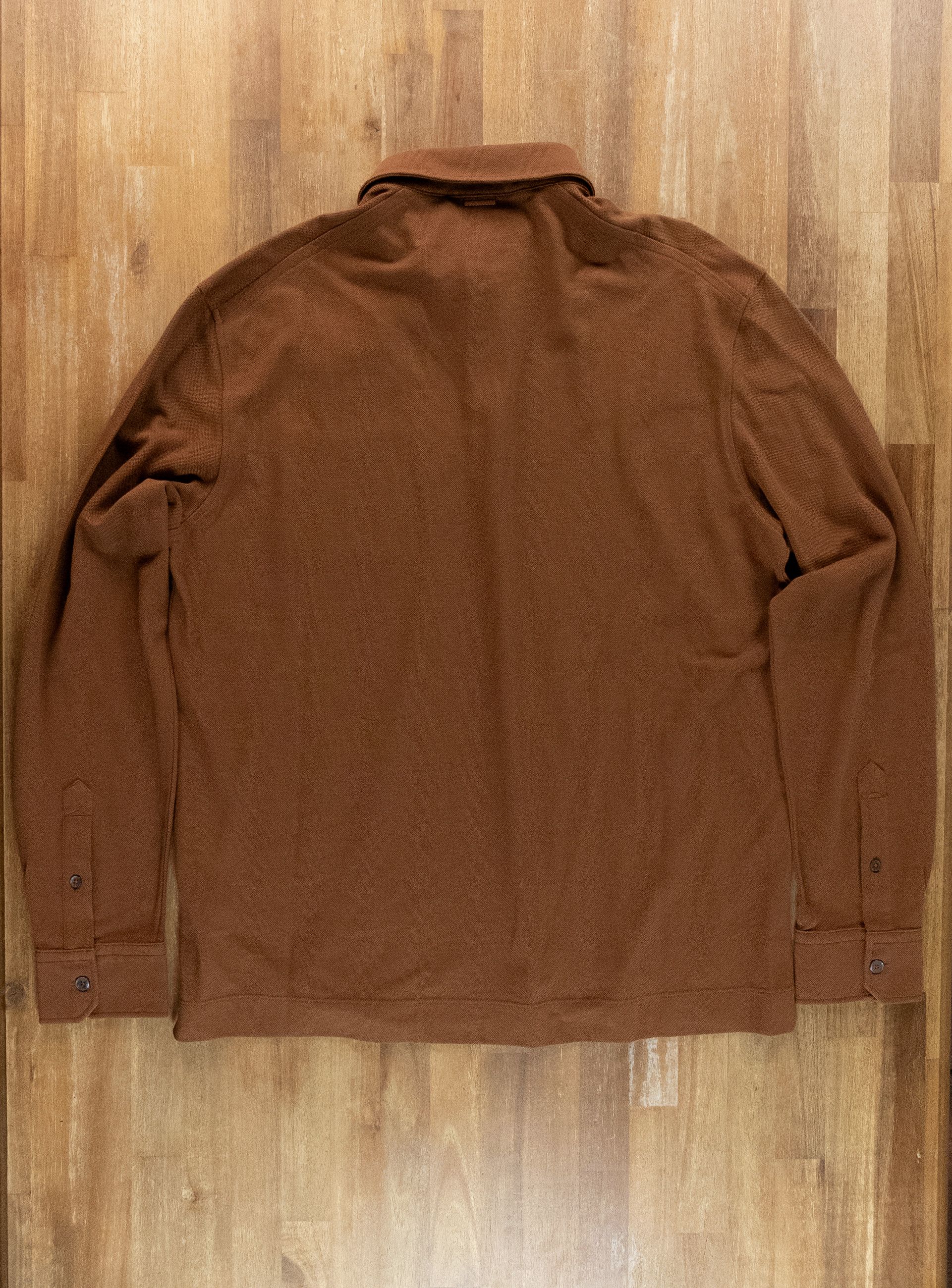 Ermenegildo Zegna ZEGNA solid brown long sleeve cotton polo shirt 54 XL Size US XL / EU 56 / 4 - 10 Thumbnail