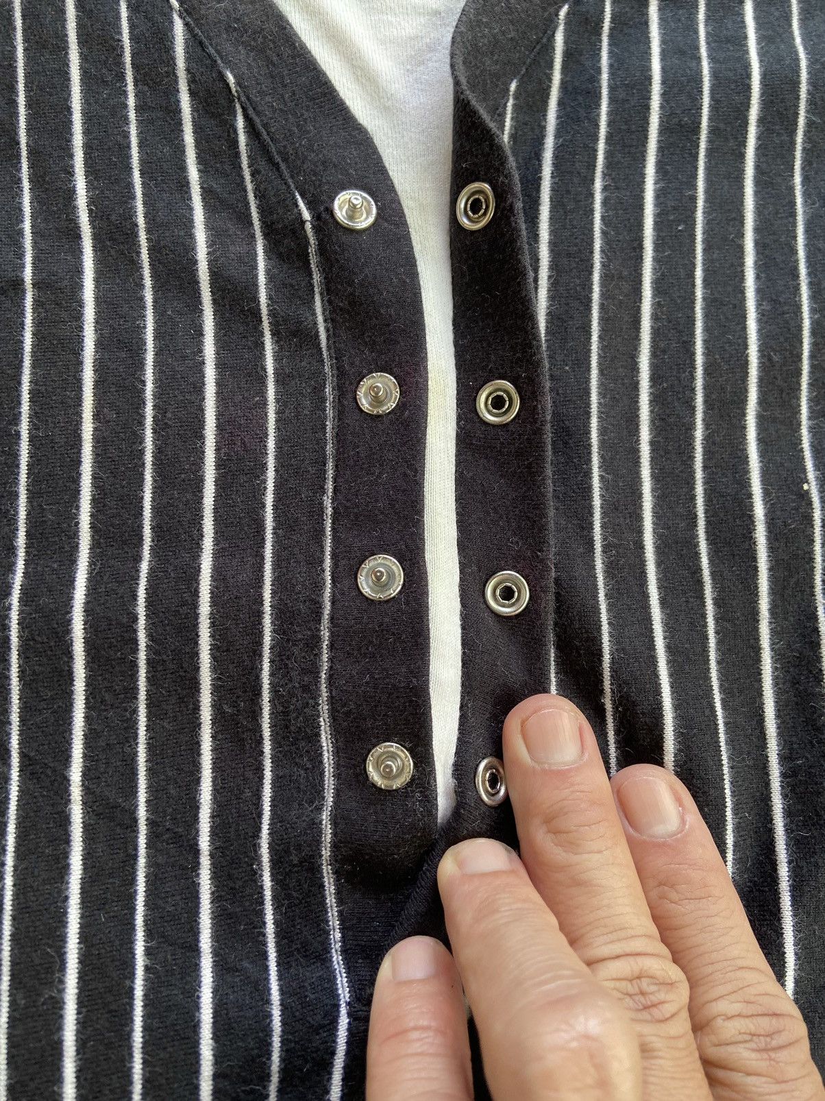 Hysteric Glamour DOUBLE LAYER SEMANTIC DESIGN STRIPED TEE SHIRT Size US L / EU 52-54 / 3 - 6 Thumbnail