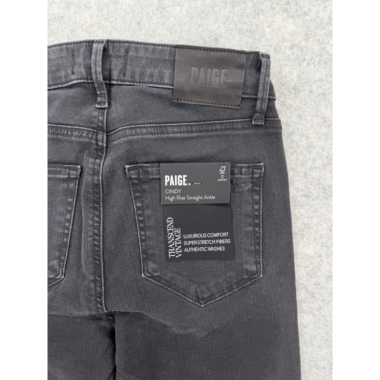 Paige NWT Paige Cindy Transcend Destructed High Rise Straight Jean Size 24" / US 00 / IT 34 - 7 Thumbnail