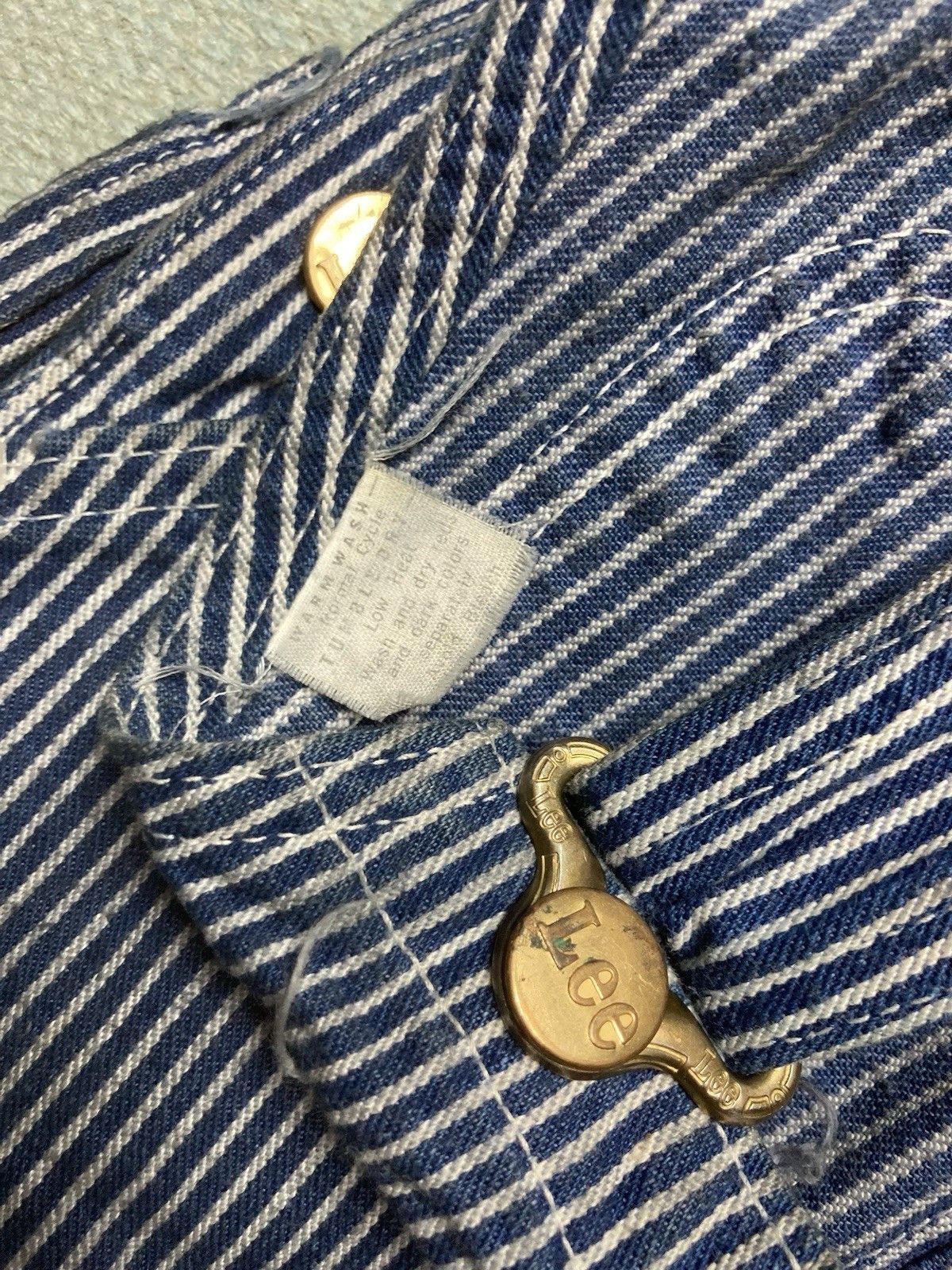 Vintage 70s lee overalls hickory engineer stripe pinstripe 25x30 Size 25" / US 0 / IT 36 - 6 Thumbnail