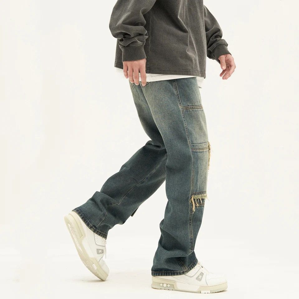 Japanese Brand × Vintage Jeans wide leg luxury baggy straight hip-hop style pants Y2k Size US 32 / EU 48 - 4 Thumbnail
