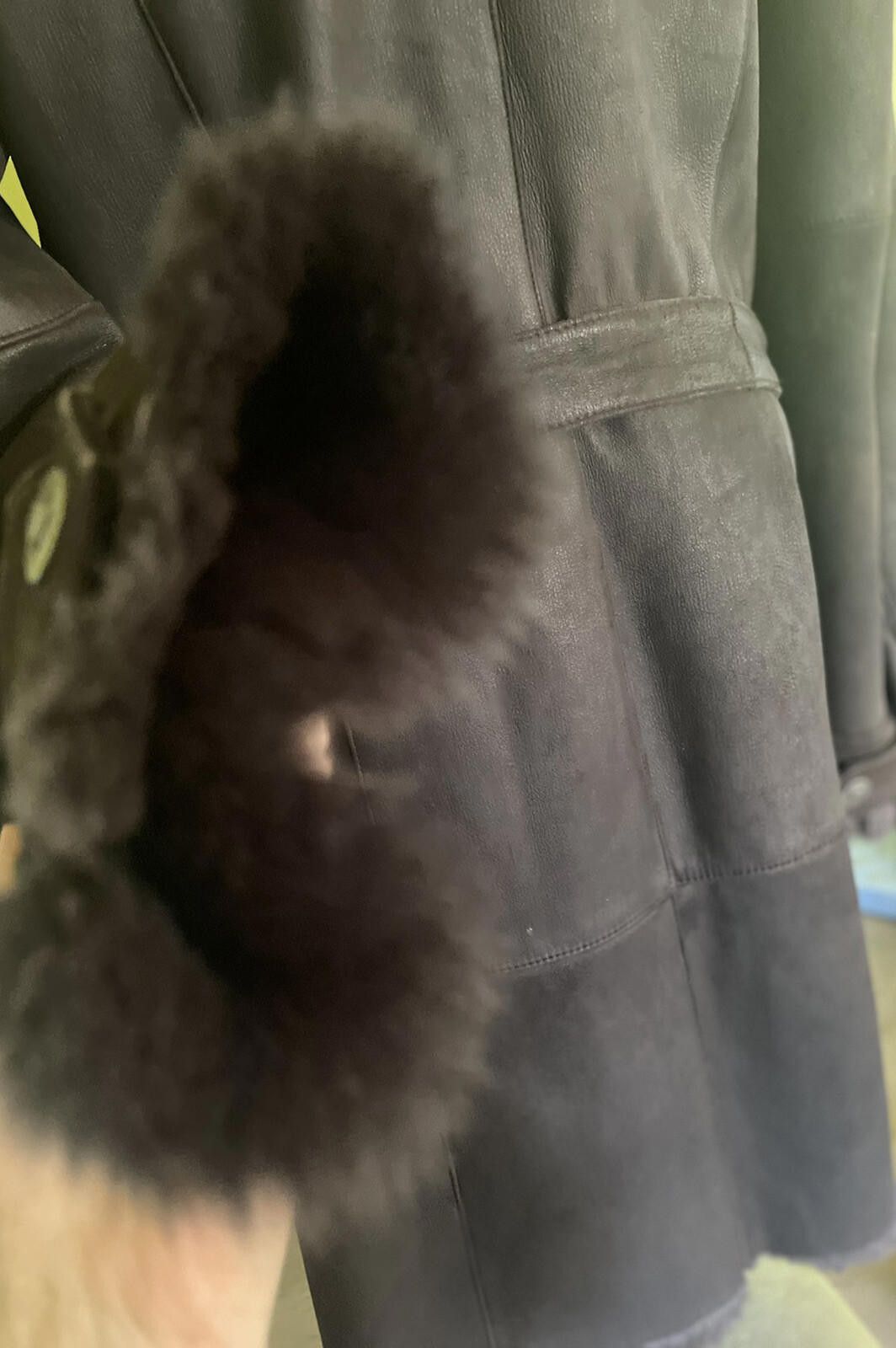 Versace Jeans Couture Versace Genuine Suede Goat Fur Black Shearling Coat Sz S Size S / US 4 / IT 40 - 7 Thumbnail