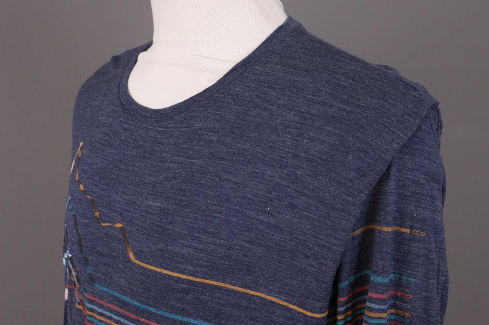 Icebreaker Icebreaker Merino Blue Striped Wool Crew Shirt Size XL Size US XL / EU 56 / 4 - 9 Thumbnail