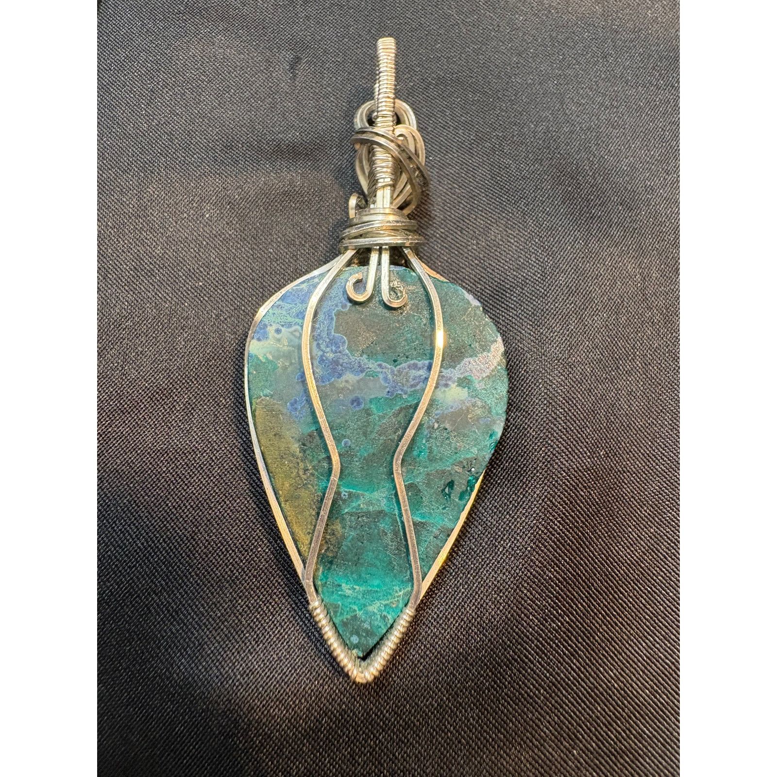 Other Large Sterling Silver Chrysocolla & Azurite Pendant Size ONE SIZE - 2 Thumbnail