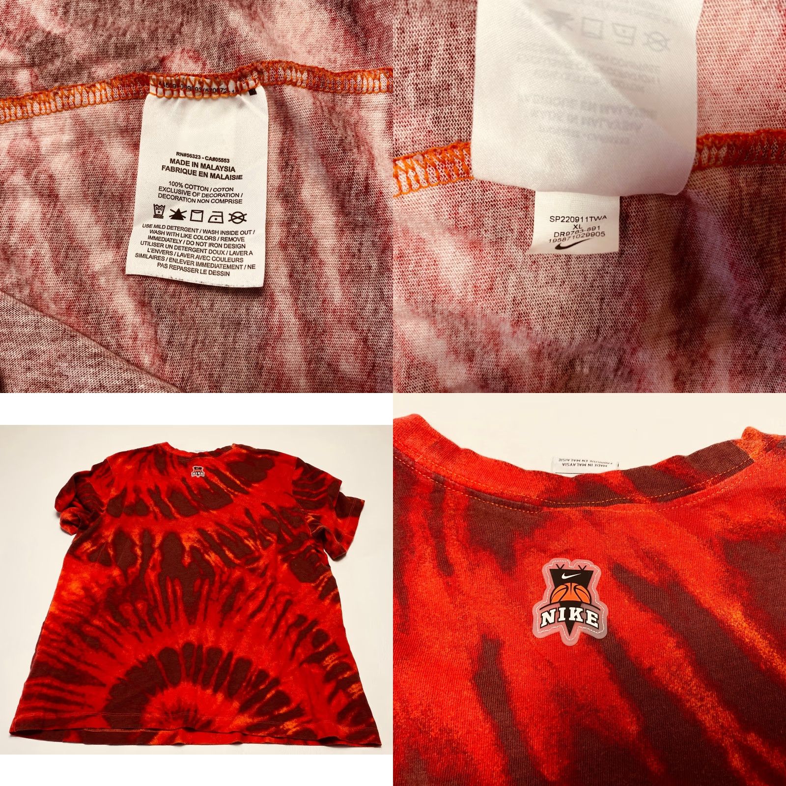 Nike Nike Sportswear Frenzy Shirt Mens XL Red Tie-Dye Skeleton DR9763 891 7595 Size US XL / EU 56 / 4 - 8 Thumbnail