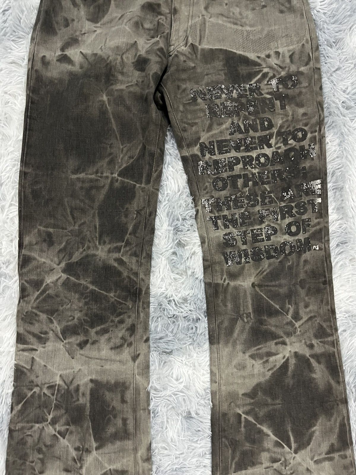Tornado Mart Rare🔥Edge Rupert Typography Flared Jeans Size US 33 - 4 Thumbnail