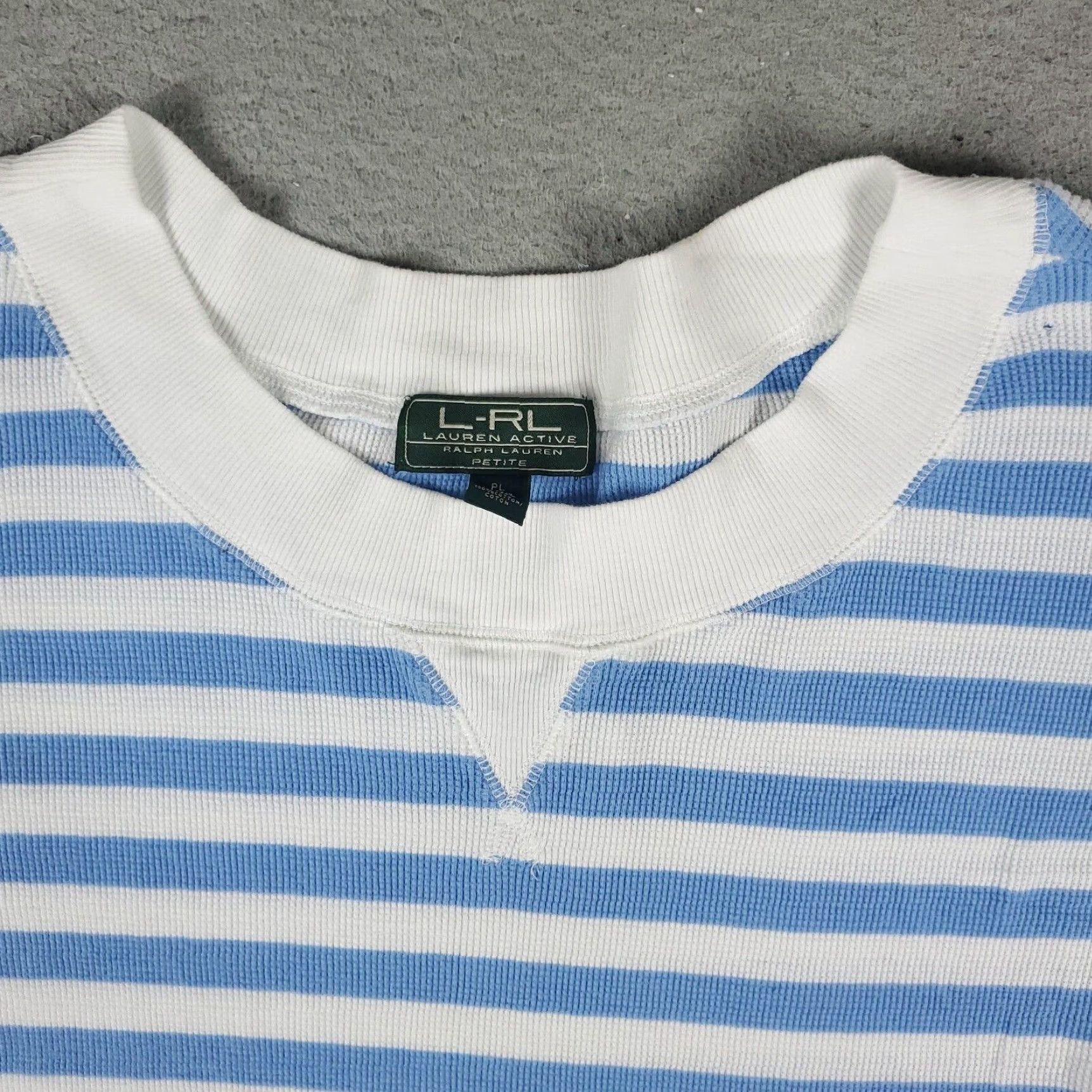 Ralph Lauren VINTAGE Ralph Lauren Sweater Mens Size PL White Blue Striped Knit Pullover All Seasons Size L / US 10 / IT 46 - 2 Thumbnail