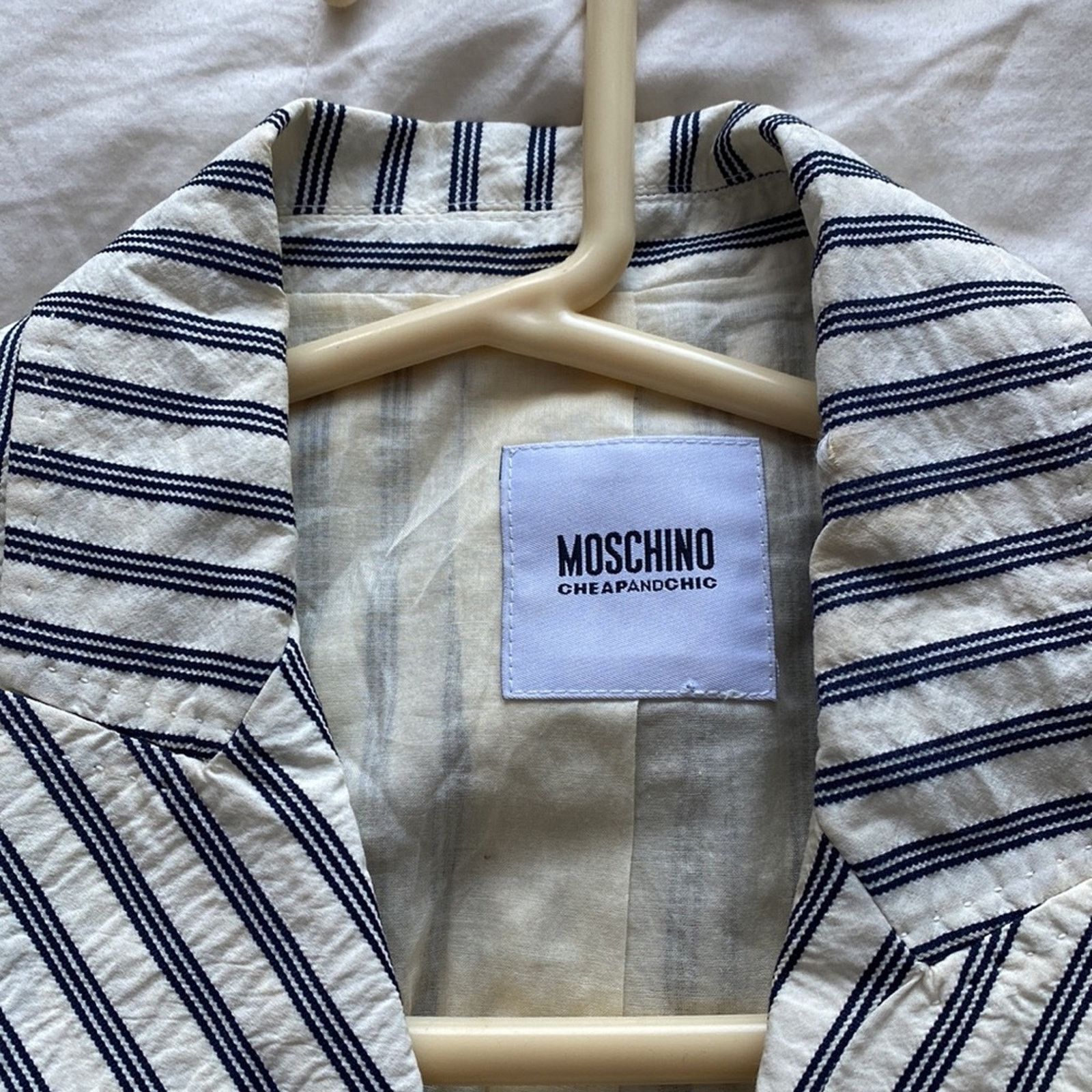 Moschino Moschino Cheap and Chic Seersucker Blazer Size XL / US 12-14 / IT 48-50 - 9 Thumbnail