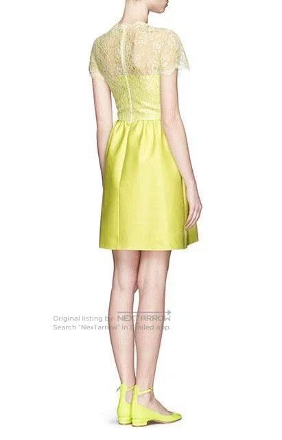 Valentino Valentino Lemon yellow lace dress Size M / US 6-8 / IT 42-44 - 1 Thumbnail