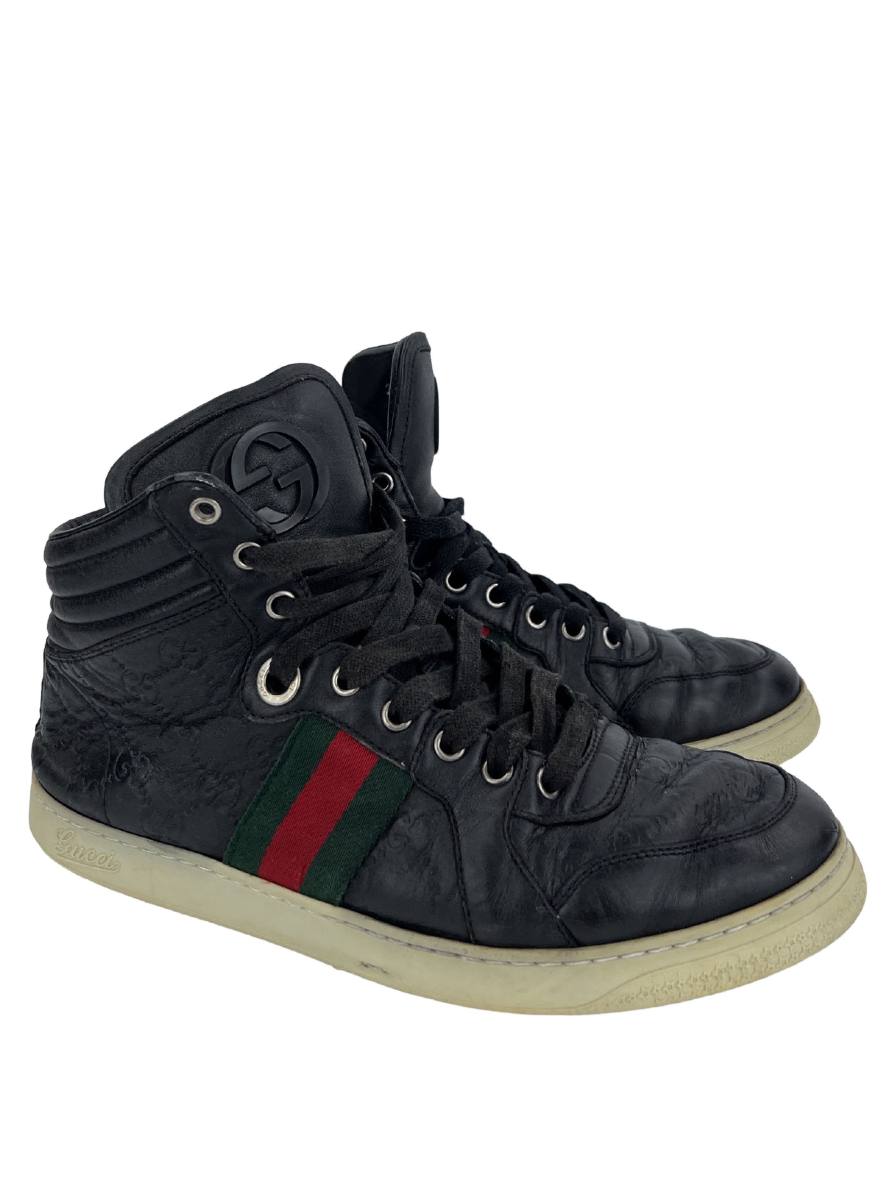 Gucci × Vintage Vintage Gucci GG Monogram Leather High Sneakers Size US 7.5 / EU 40-41 - 1 Thumbnail