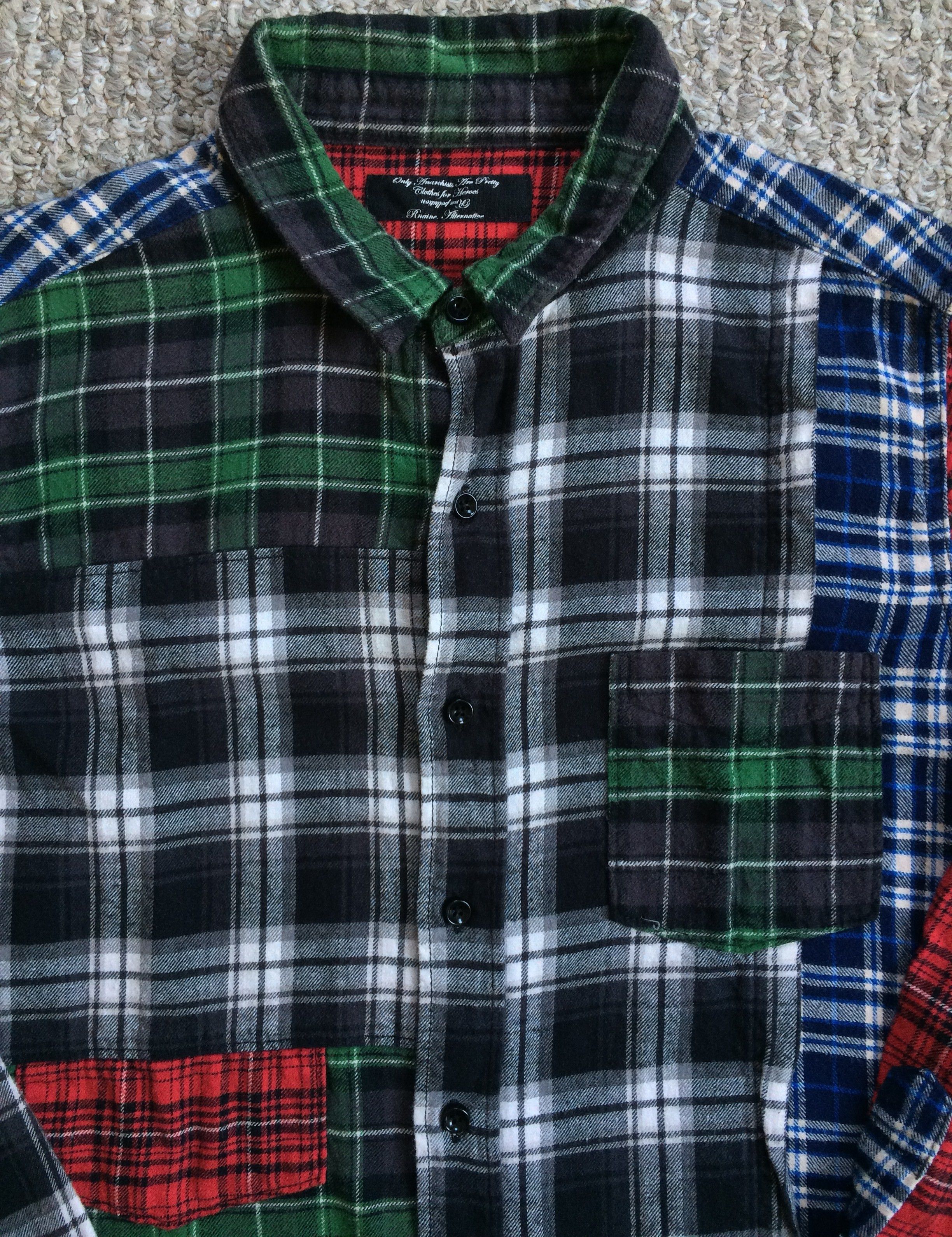 Japanese Brand RNA Rebuild Button Up Flannel Shirt Size US M / EU 48-50 / 2 - 2 Thumbnail