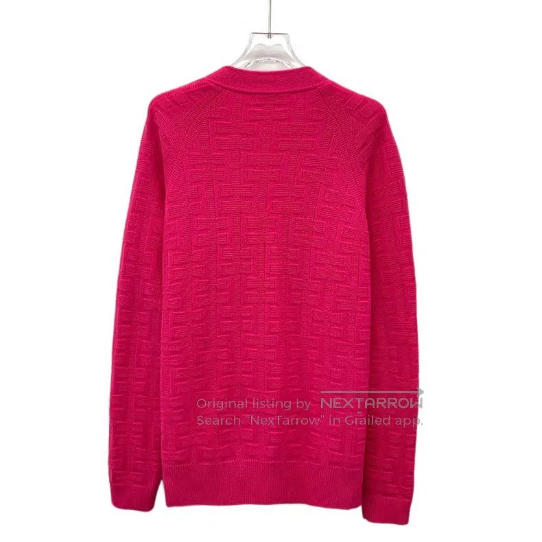 Hermes Hermes Fuchsia V-Neck Wool Knit Long Sleeve Jacket Size XS / US 0-2 / IT 36-38 - 2 Thumbnail
