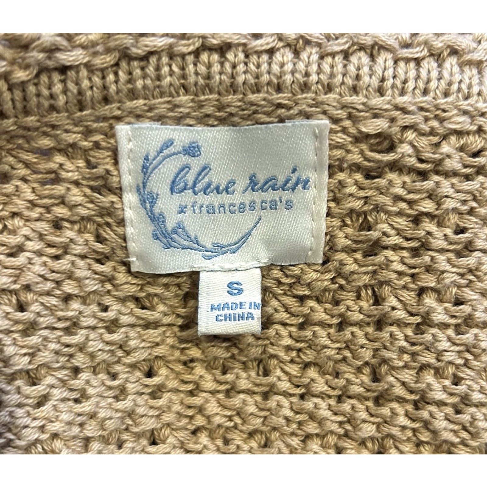 Vintage francesca's Tank Shirt Women Beach Knit V-Neck 100% Cotton Beige S Sleeveless Crochet Open Knit Size S / US 4 / IT 40 - 5 Thumbnail