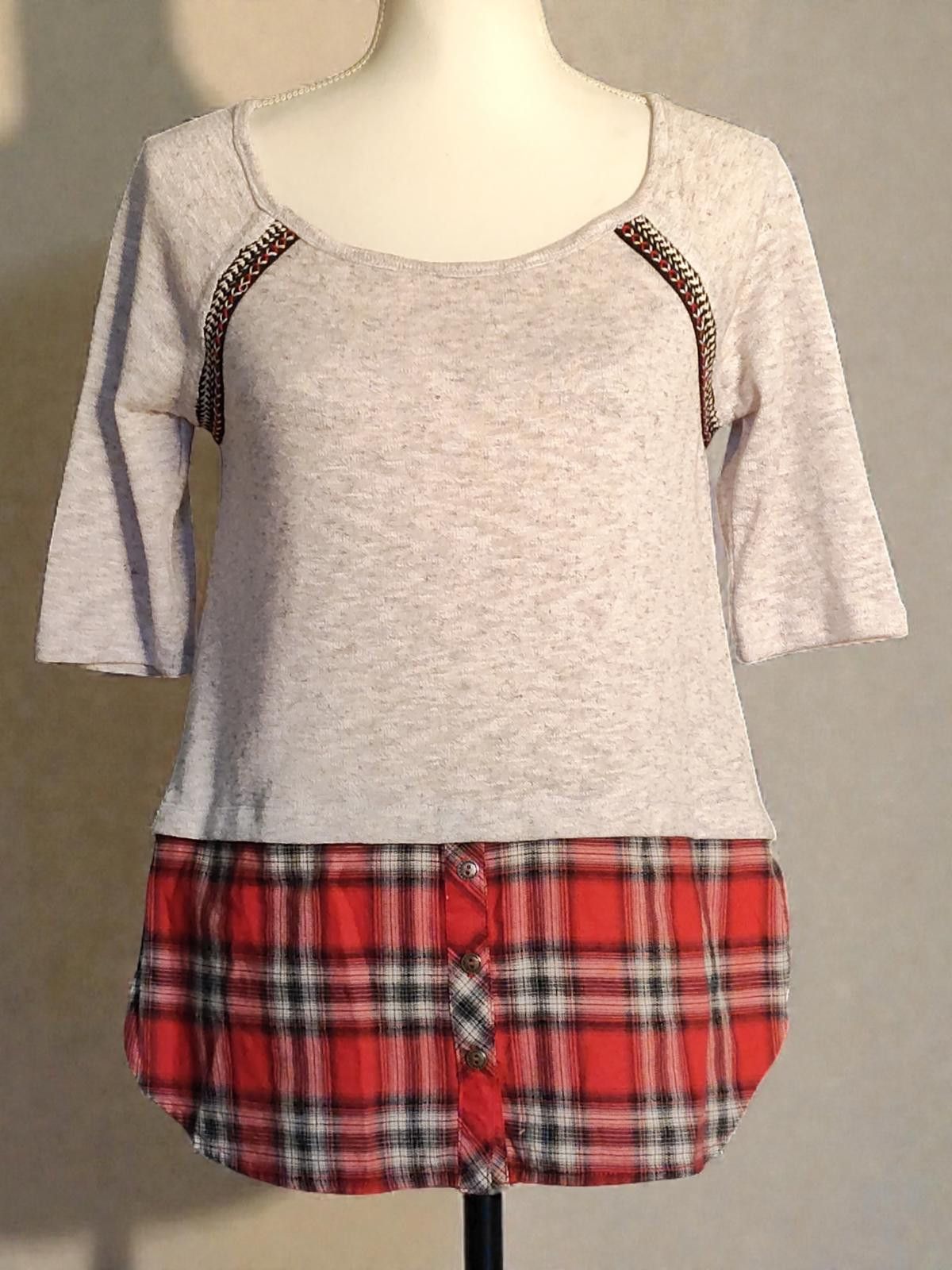 Other altar'd state Effortless Layers Blouse w/Plaid Detail Size L Size M / US 6-8 / IT 42-44 - 3 Thumbnail