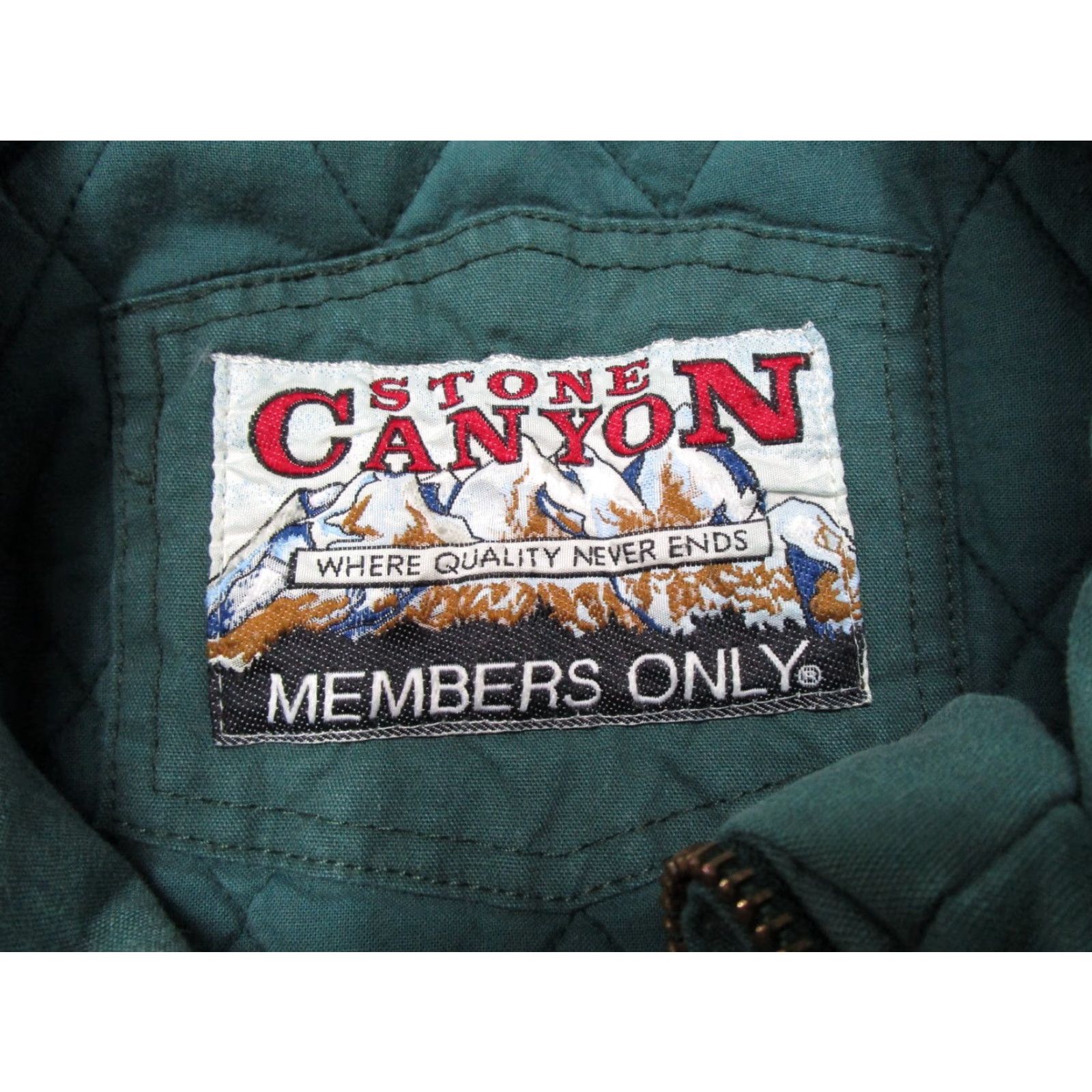Members Only VINTAGE Members Only Jacket 90s Green Canvas Full Zip Size L Men Size US L / EU 52-54 / 3 - 2 Thumbnail