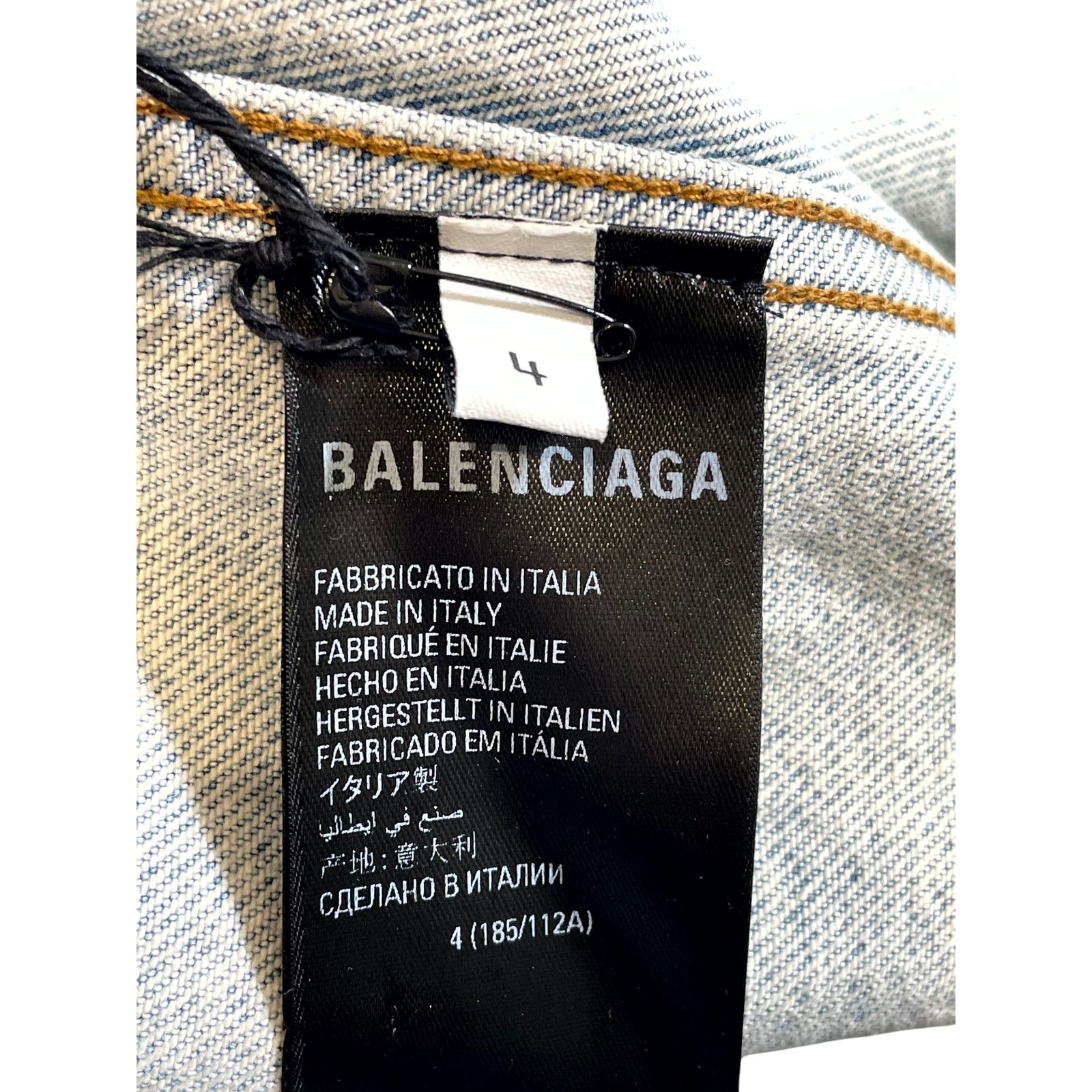 Balenciaga Balenciaga Logo Metal Denim Lightwash Jacket Size US L / EU 52-54 / 3 - 5 Thumbnail