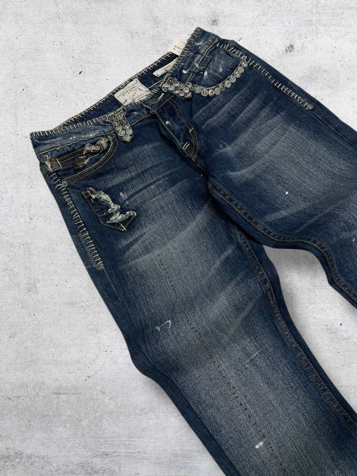 Taverniti VINTAGE TAVERNITI DESIGNER 90S RARE STITCH METAL KUNO DENIM Size US 28 / EU 44 - 7 Thumbnail