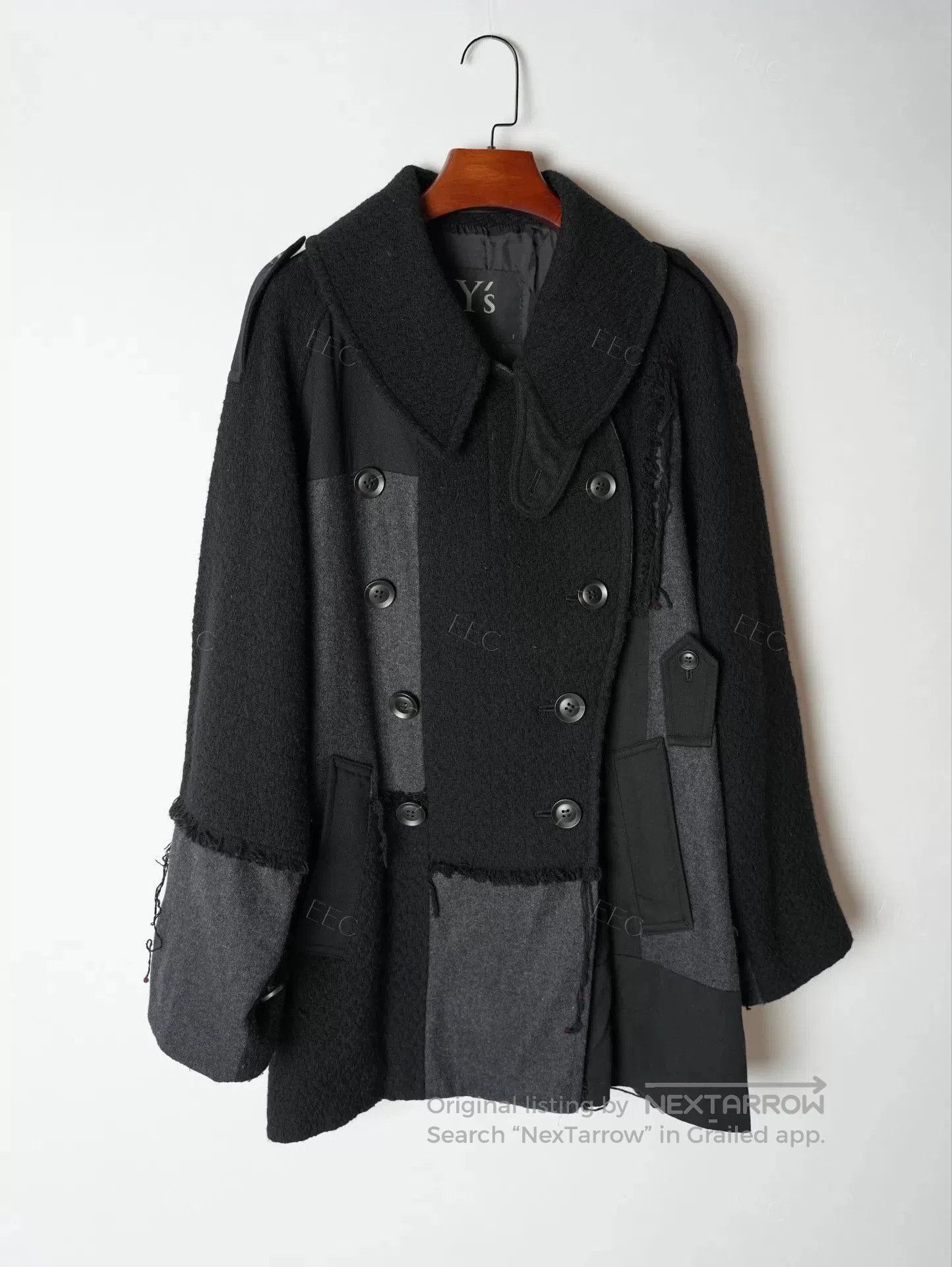 Yohji Yamamoto Yohji Yamamoto Black Wool Blend Coat. Size US M / EU 48-50 / 2 - 2 Thumbnail