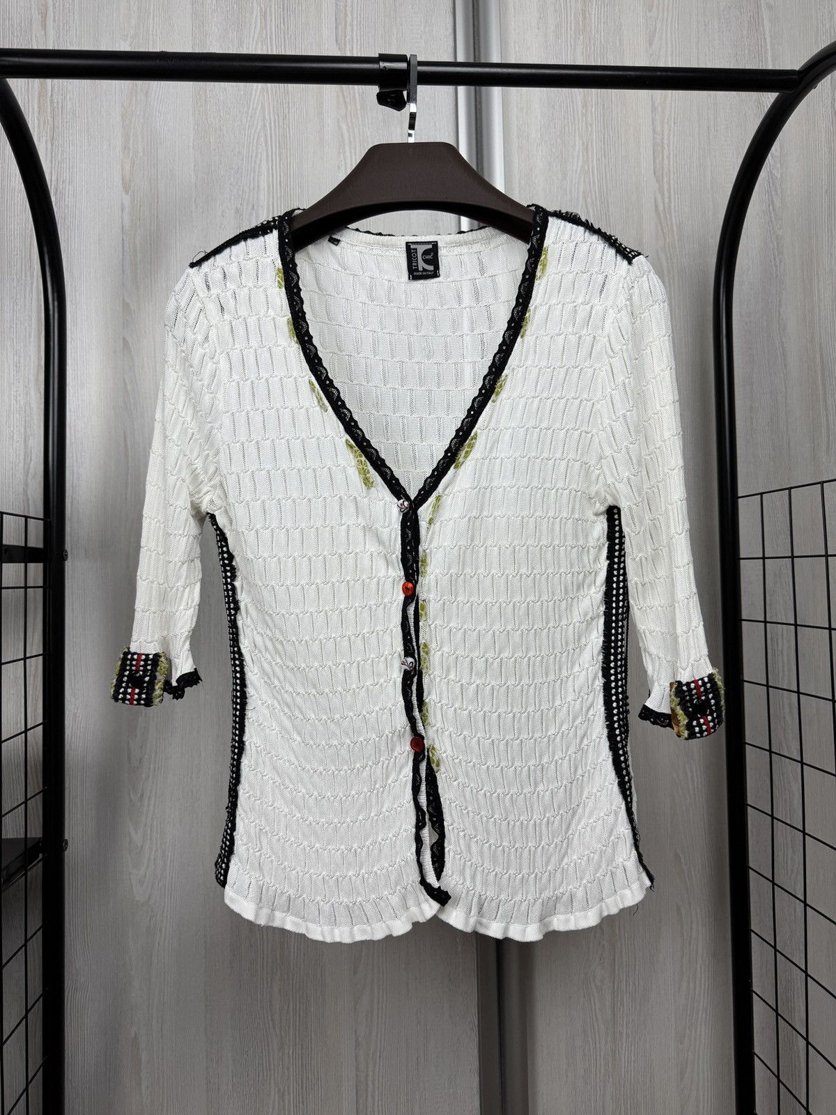 If Six Was Nine Tricot Chic avant garde y2k button down cardigan top blouse Size XL / US 12-14 / IT 48-50 - 2 Thumbnail