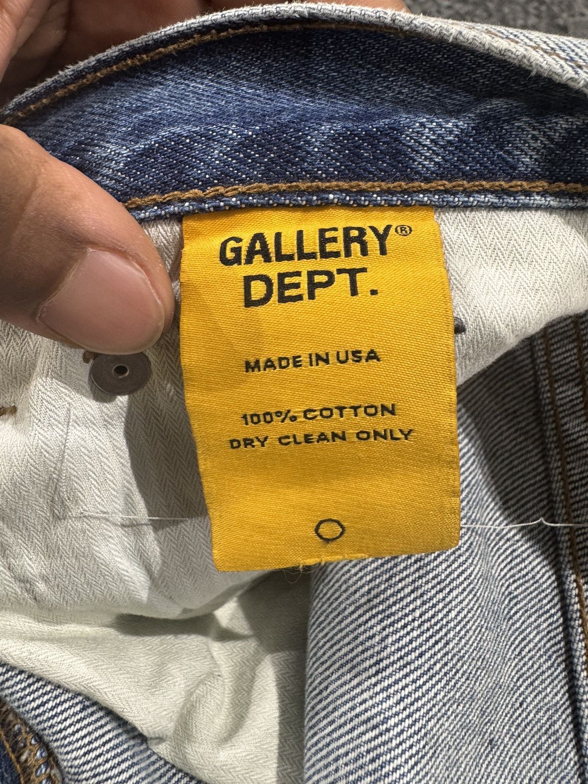 Gallery Dept. Gallery Dept. Flared Distressed Leather Paneled Denim Size US 33 - 9 Thumbnail