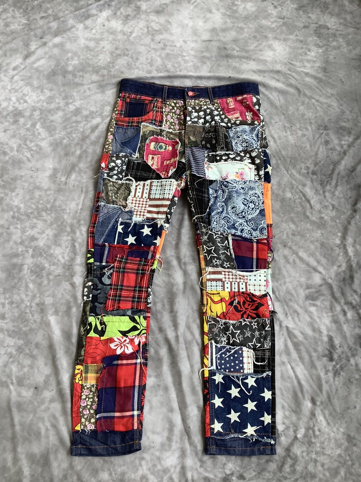 If Six Was Nine If6w9 Style Patchwork Emo Punk Size US 34 / EU 50 - 1 Thumbnail