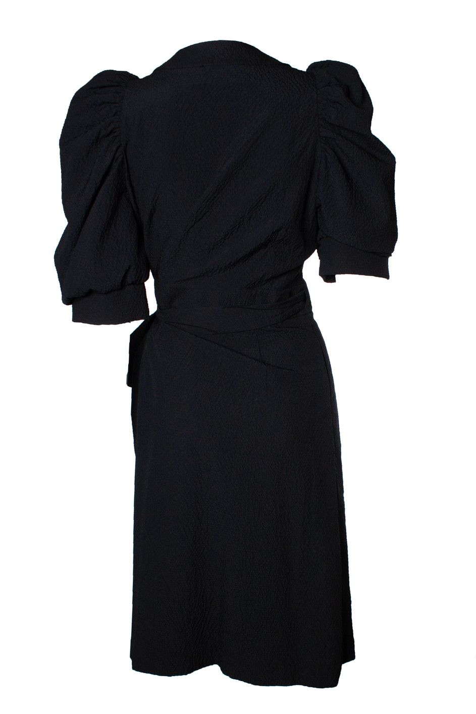 MUNTHE Munthe, black wrap dress with shirt balloon sleeves Size M / US 6-8 / IT 42-44 - 4 Thumbnail